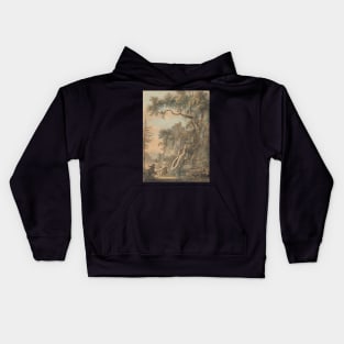 Old Castle Vintage Watercolor Painting Kids Hoodie